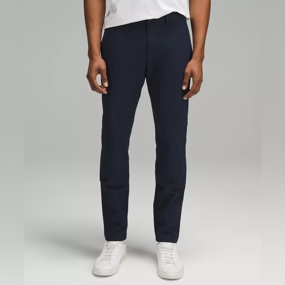 Lululemon Men’s ABC slim fit trouser Pant Sz 38 NAVY blue business dri fit dress - Picture 1 of 12